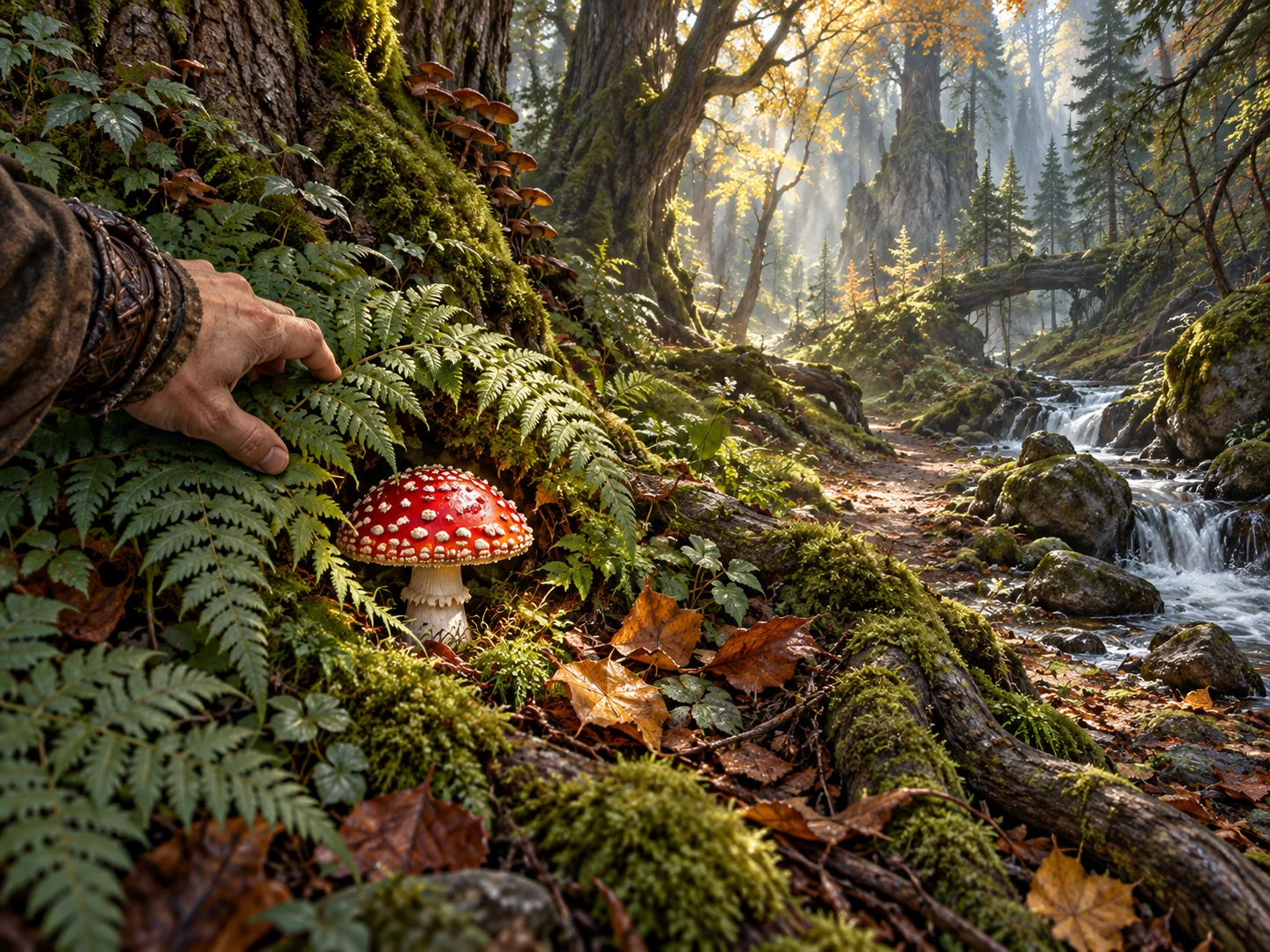 Мухомор в лесу